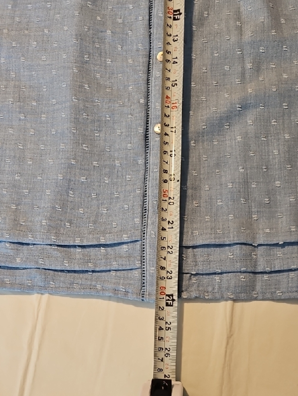 Ruby Rd. Light Blue Textured Button-Front Blouse - Picture 5 of 7